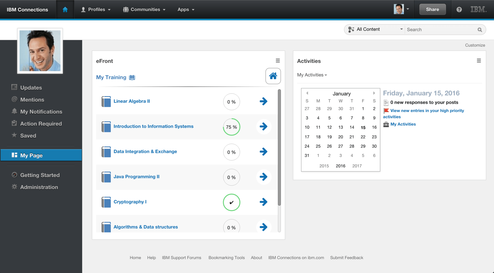 IBM Connections with eFrontPro